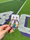 Purple/Gold Gameday Glitter Teardrops