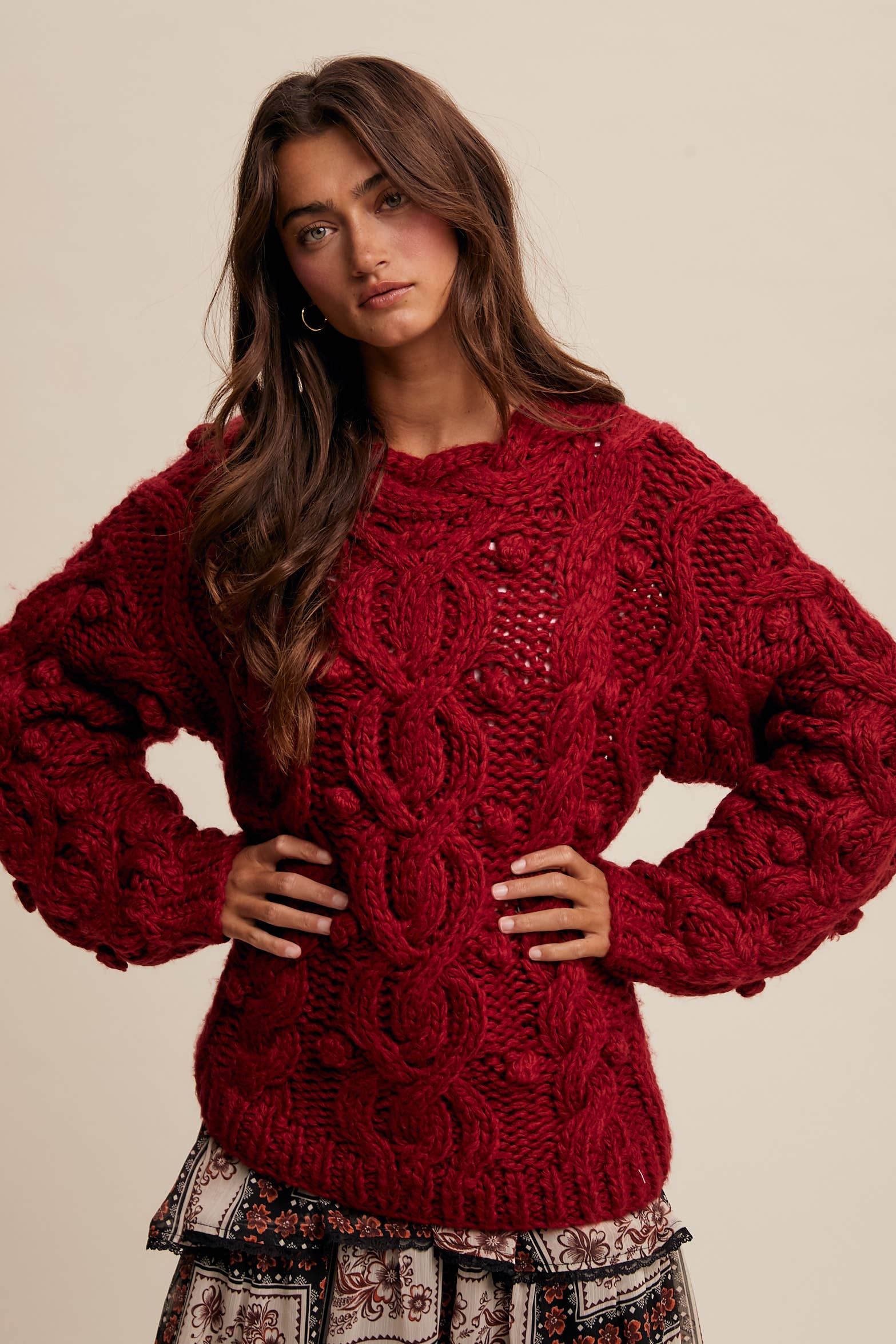 The Cranberry Cloud Cable Knit