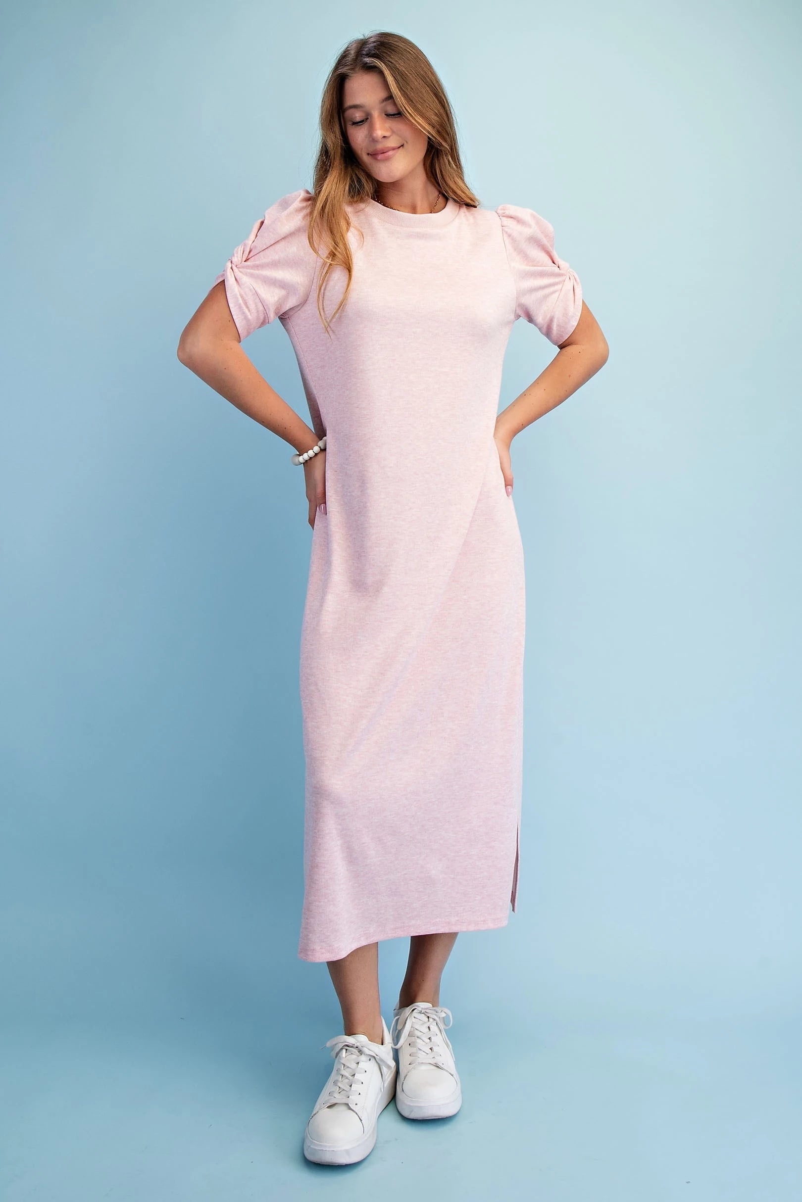 Blush & Twirl Midi Dress
