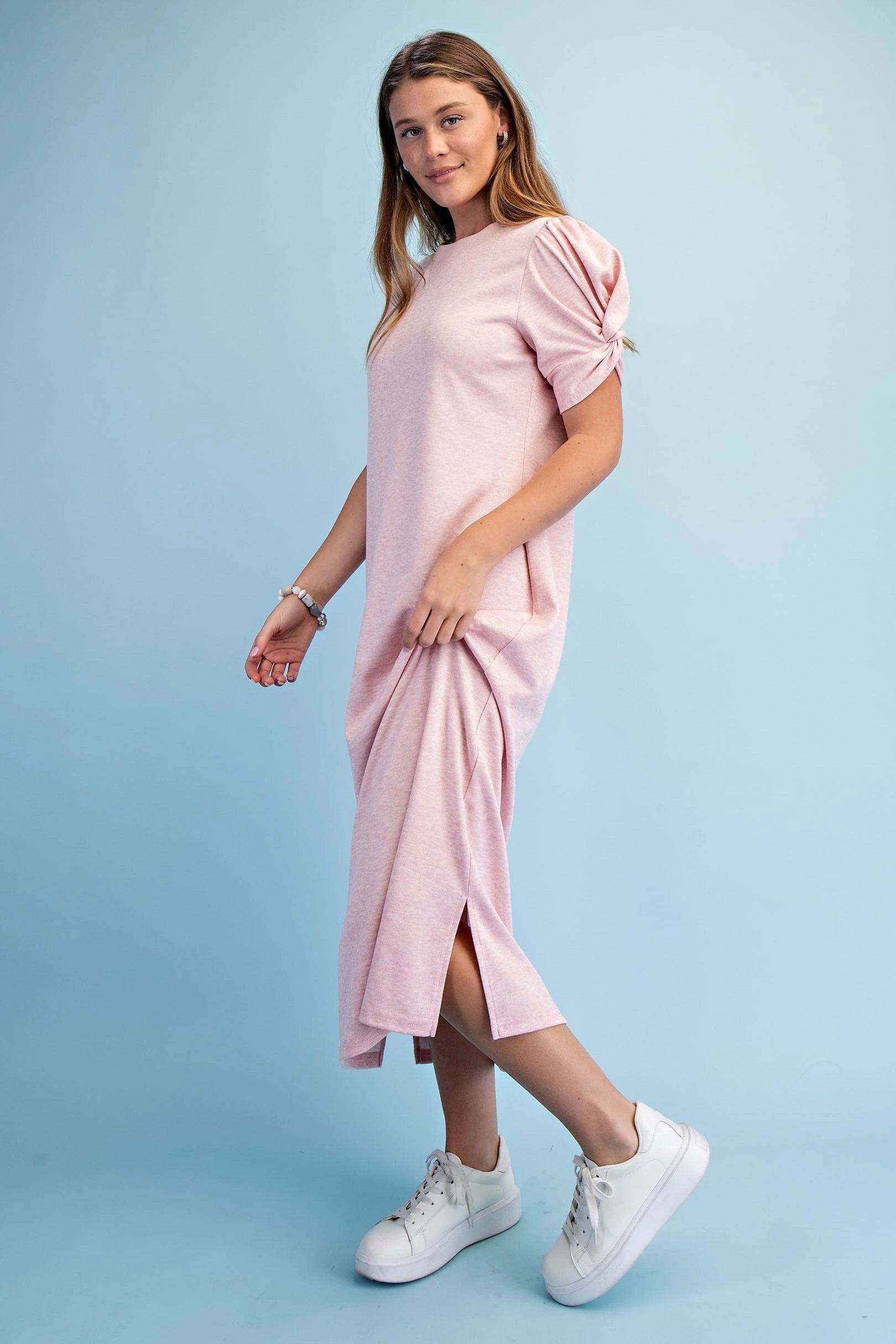Blush & Twirl Midi Dress