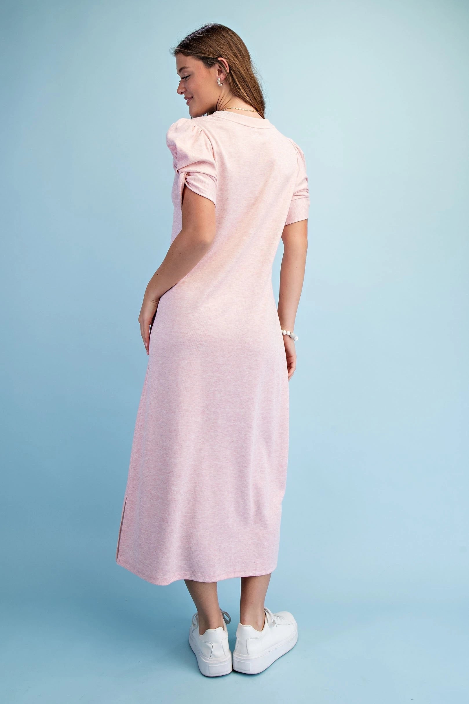 Blush & Twirl Midi Dress