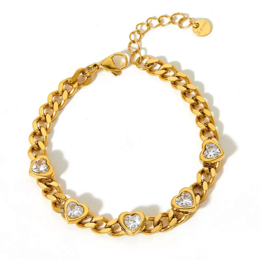 The Golden Hearts Chain Bracelet