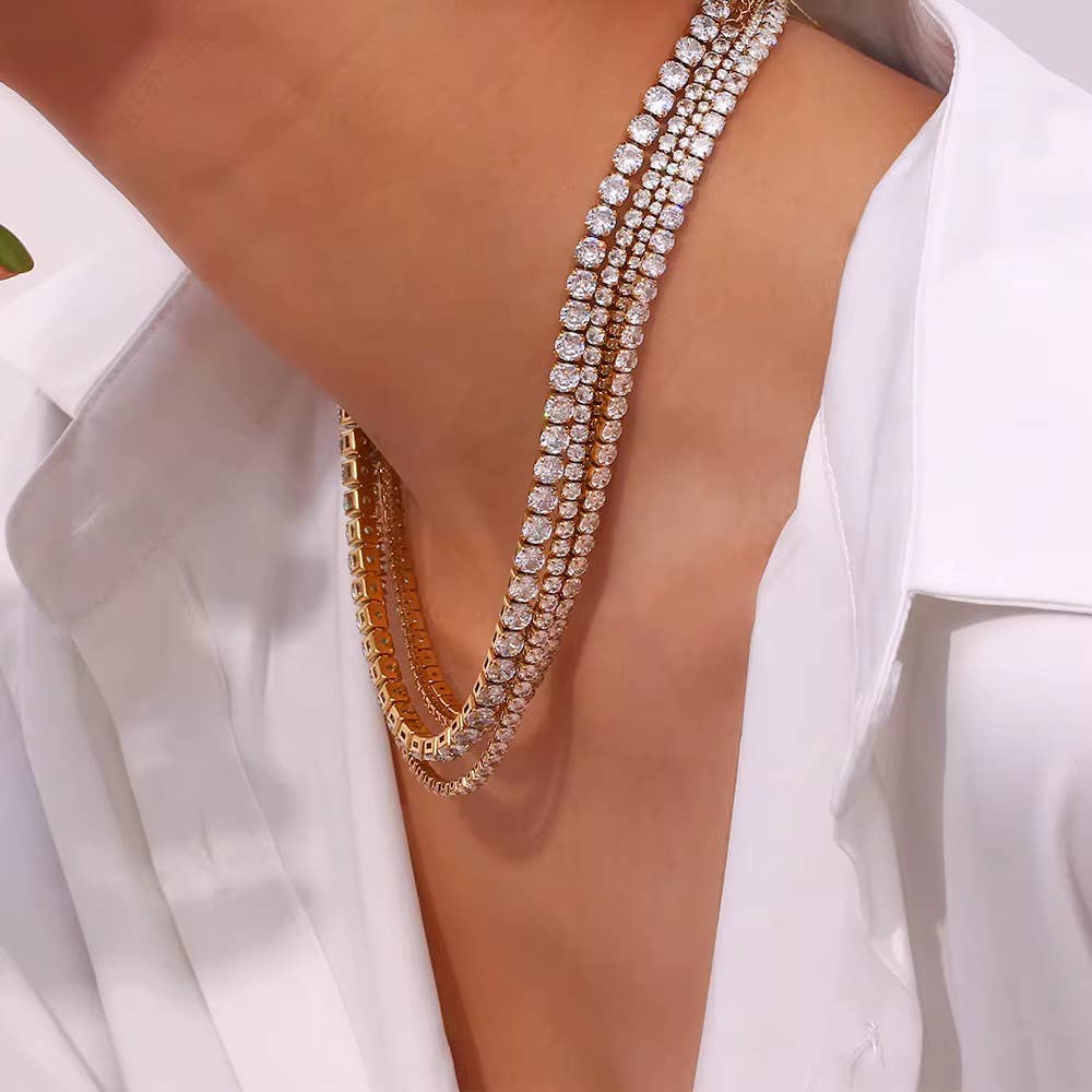 The Golden Glow Tennis Necklace