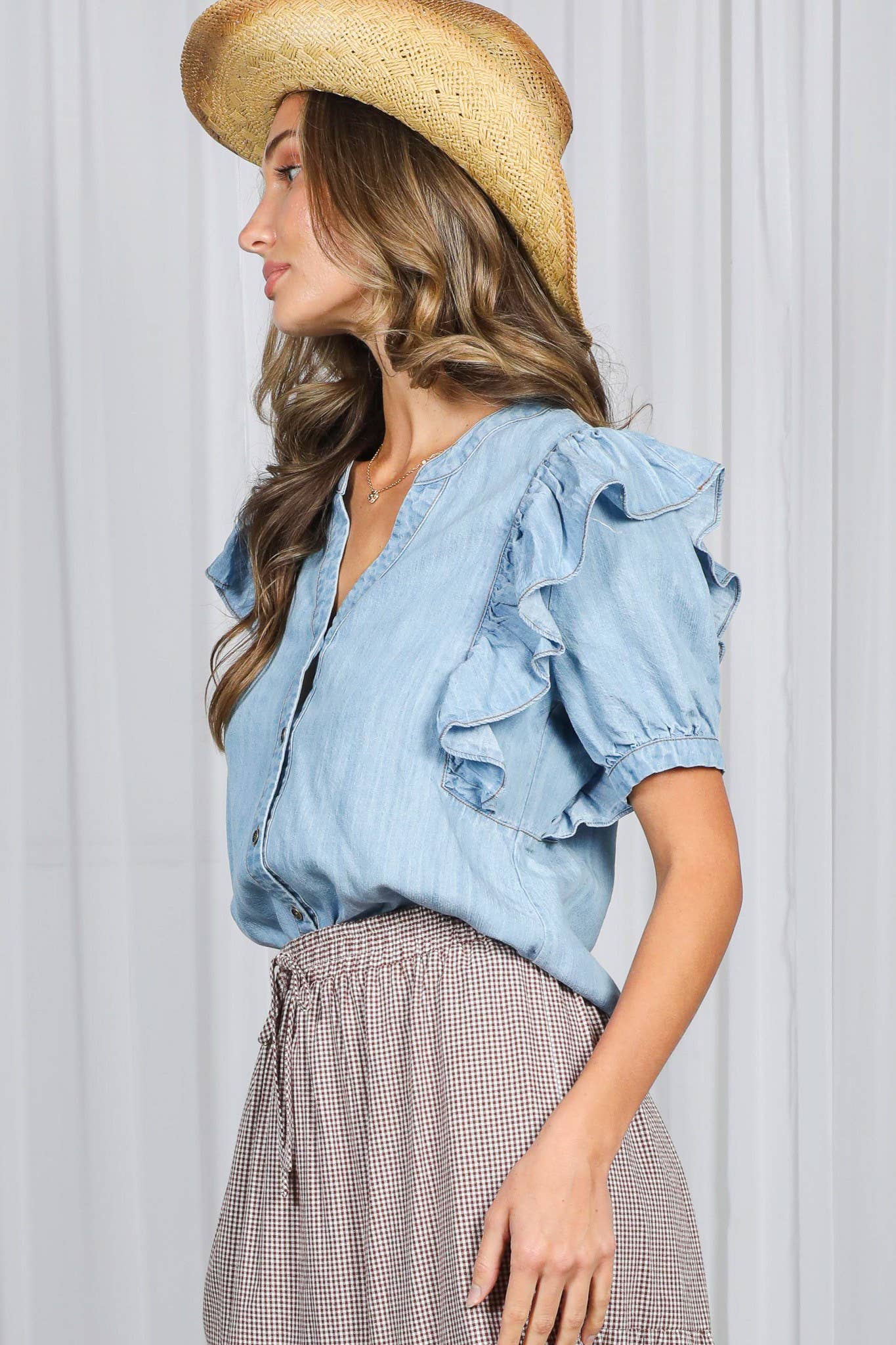 Morning Sky Ruffle Blouse