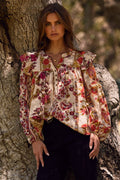 Floral Printed Peasant Blouse