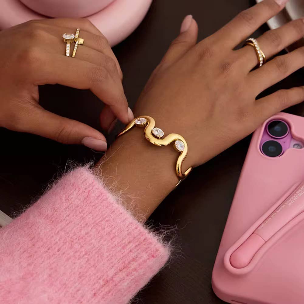 The Golden Ripple Cuff