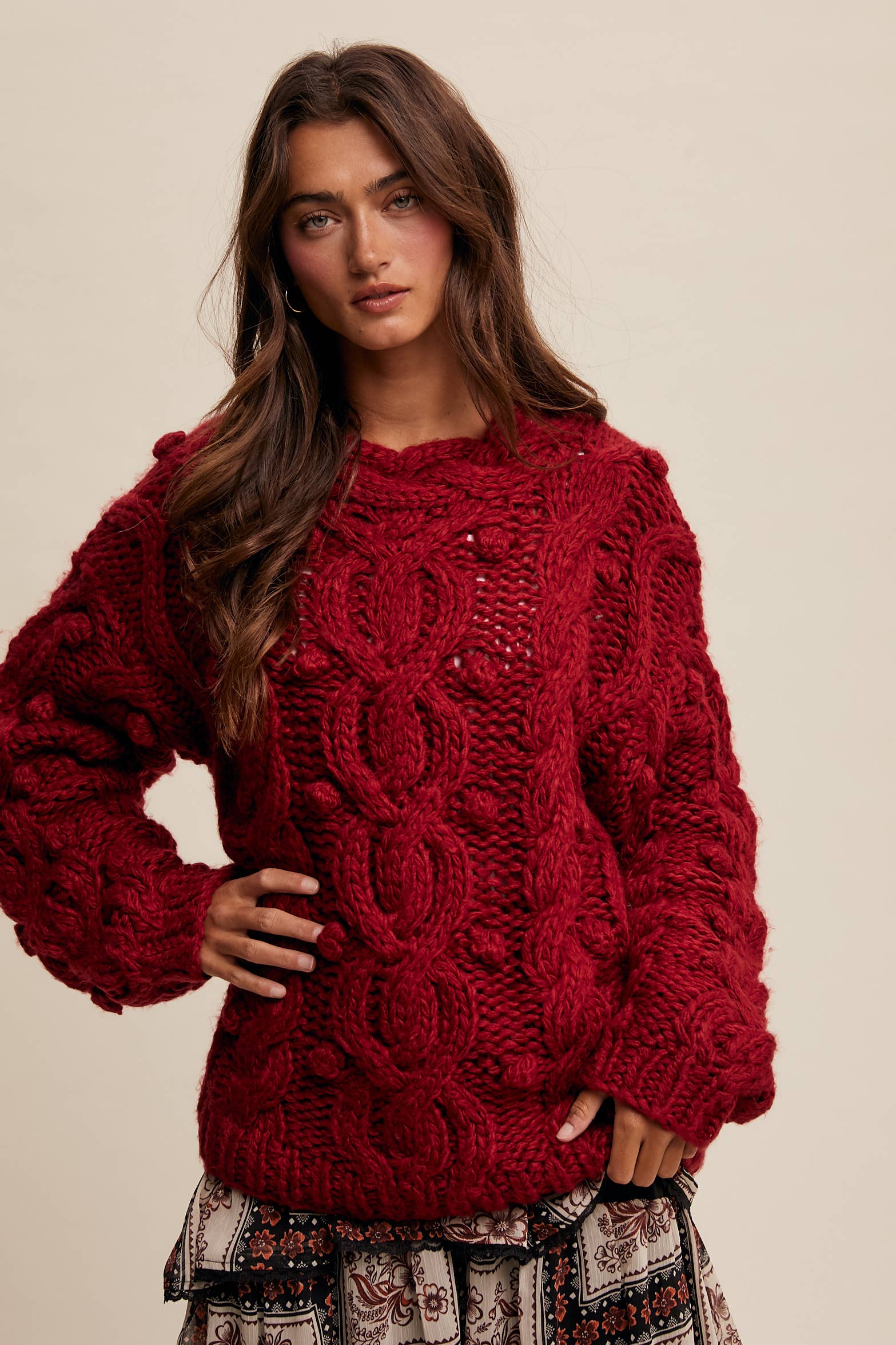 The Cranberry Cloud Cable Knit