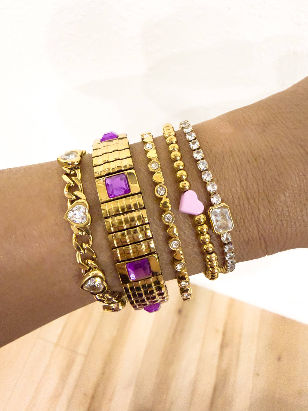 The Golden Hearts Chain Bracelet