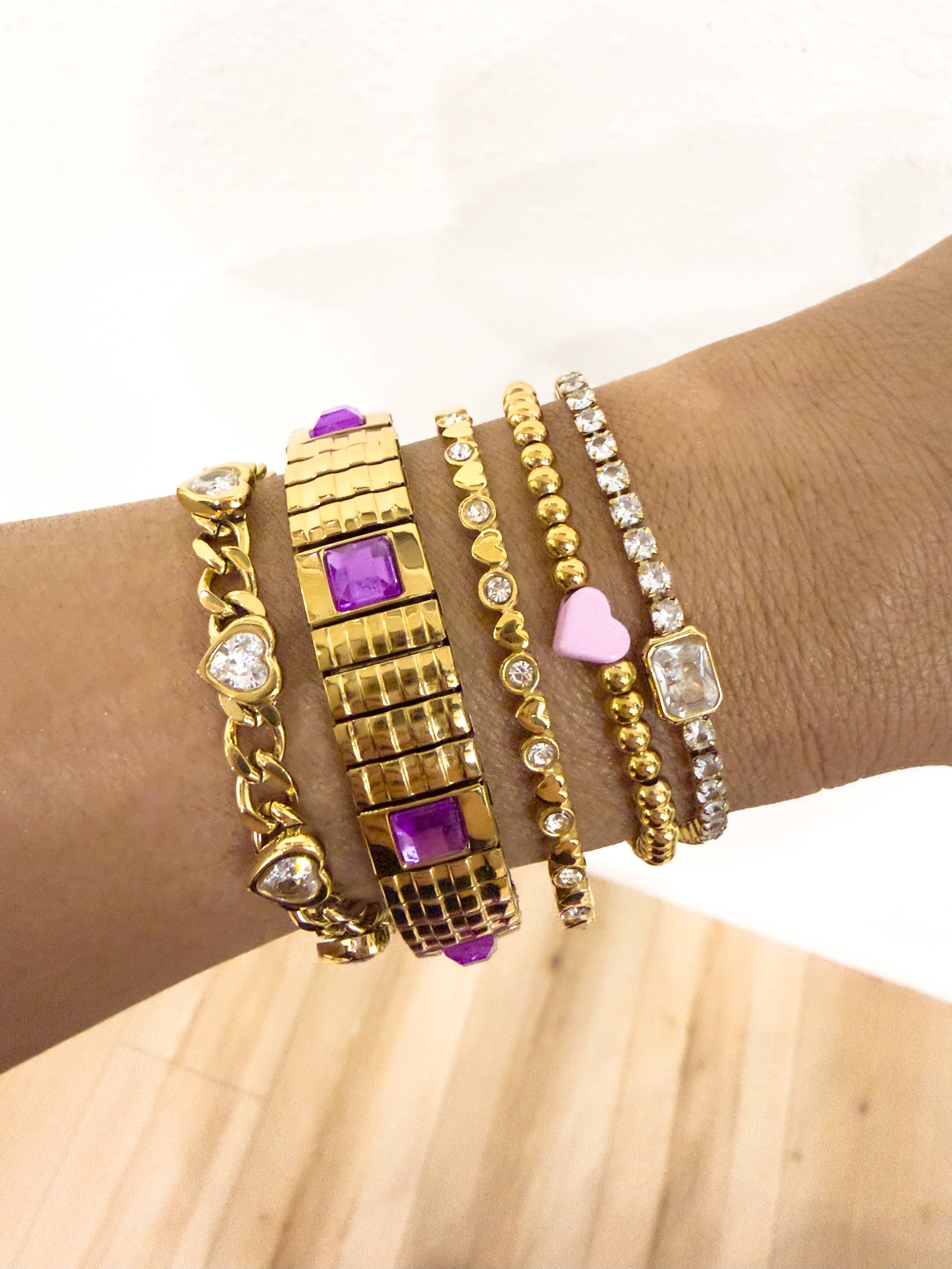 The Golden Hearts Chain Bracelet