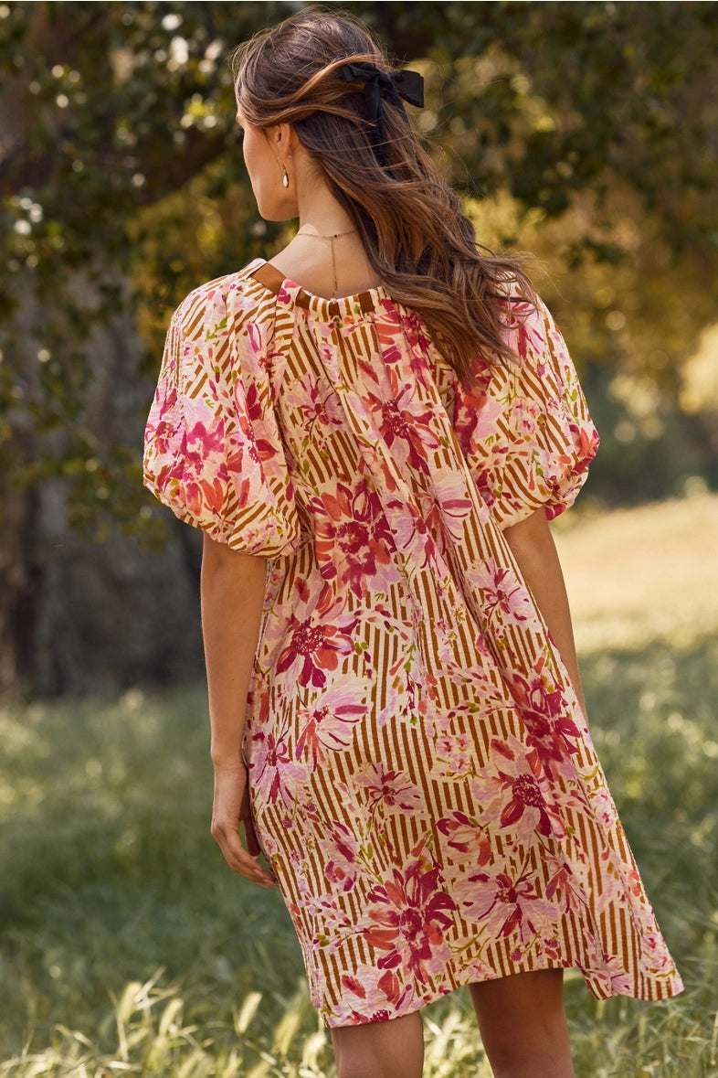 Plus Floral Printed Mini Dress