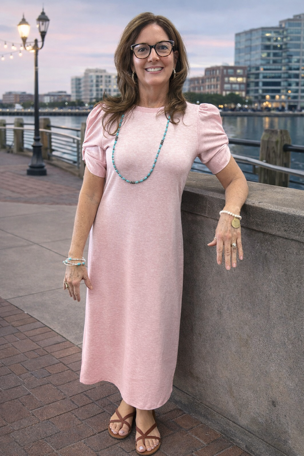 Blush & Twirl Midi Dress