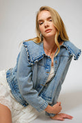The Sweetheart Ruffle Denim Jacket