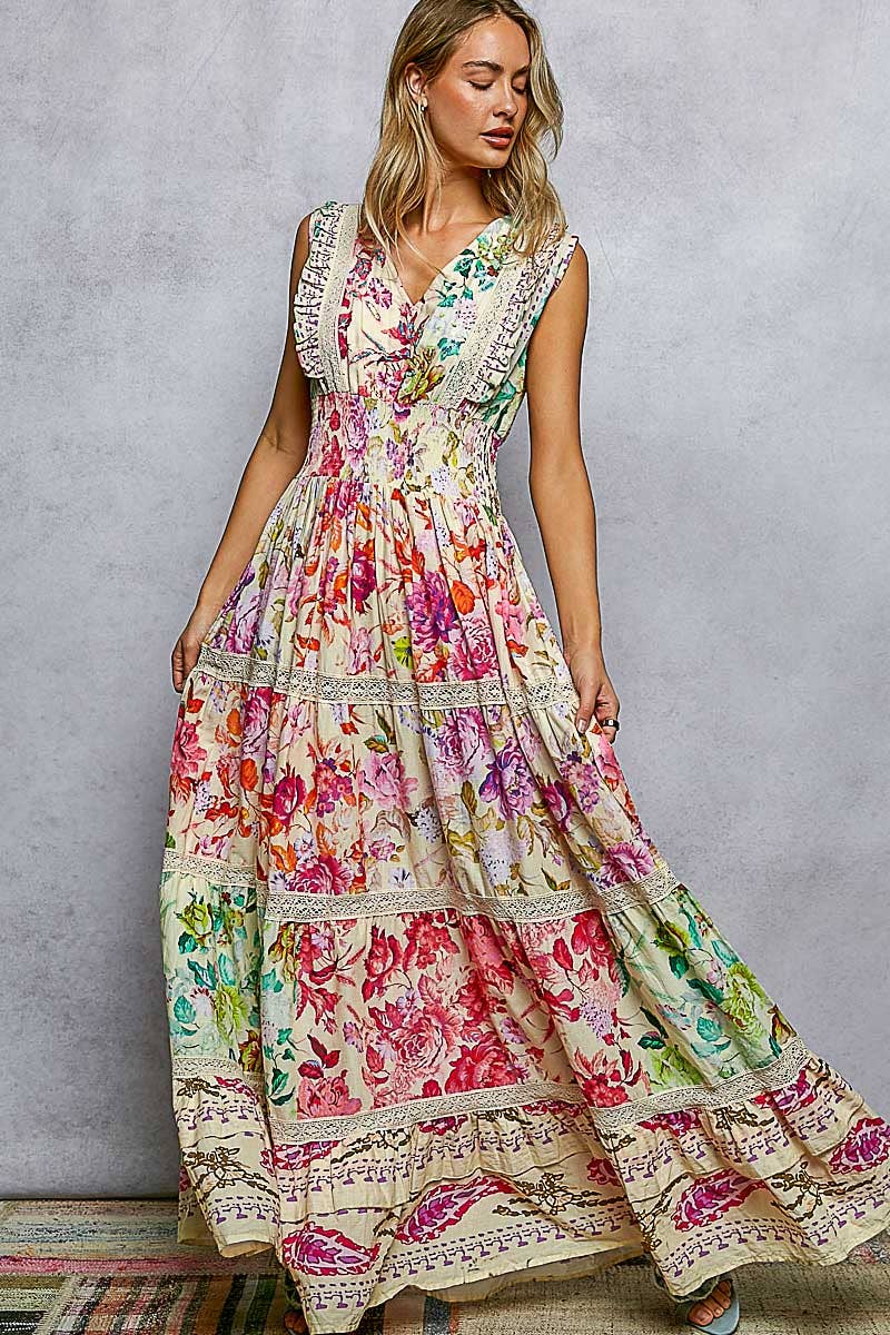 The Bloom & Lace Tiered Dress