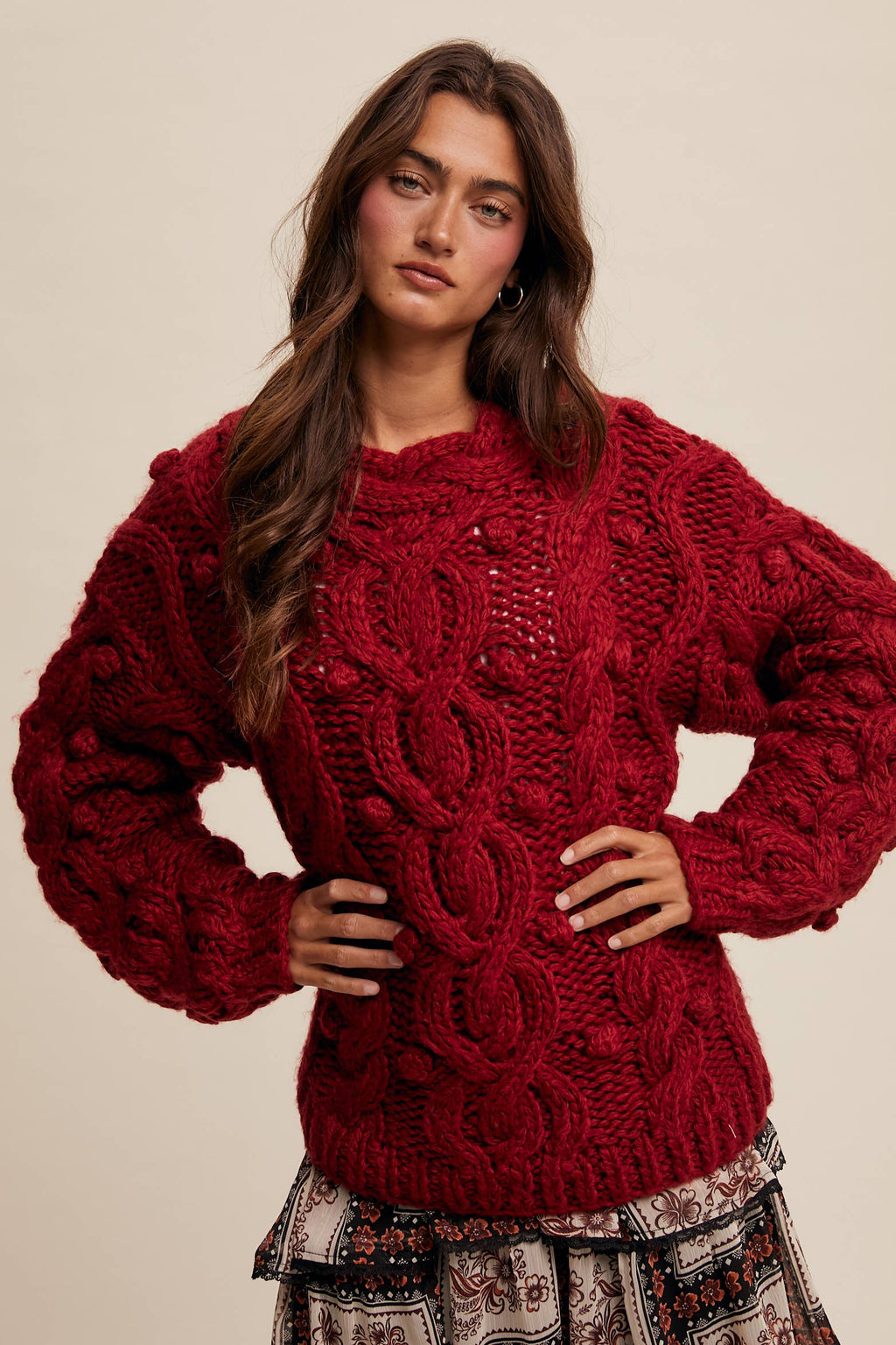 The Cranberry Cloud Cable Knit