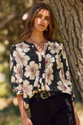 Floral Printed 3/4 Sleeve Blouse