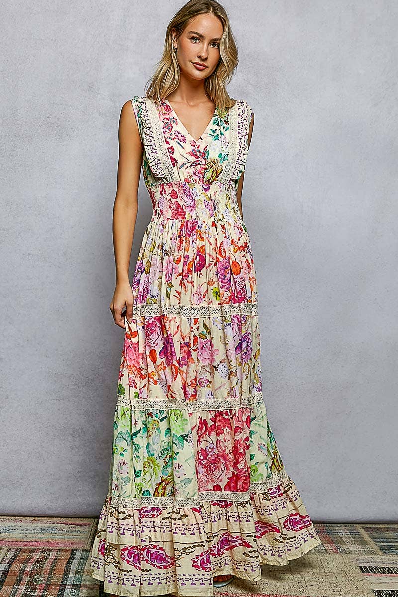The Bloom & Lace Tiered Dress