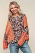 Oversized Leopard Print Top