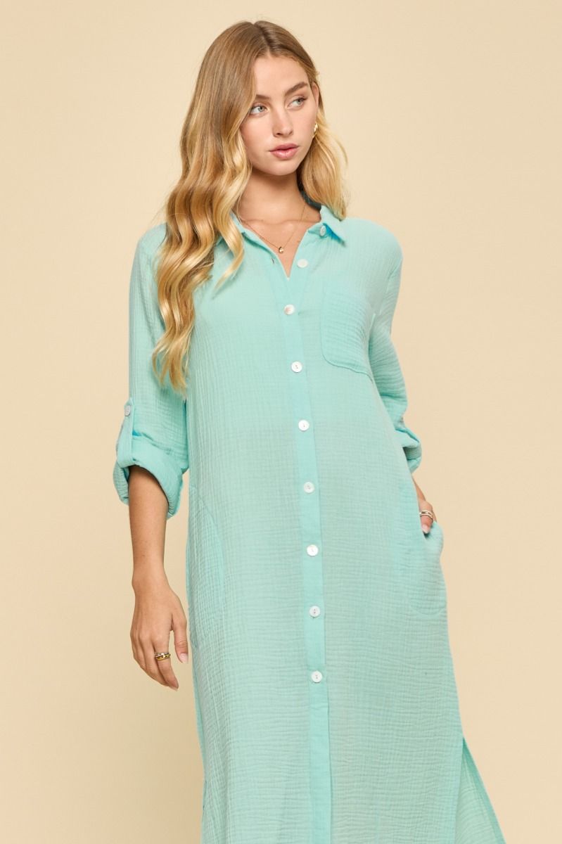 Seafoam Breeze Button-Up