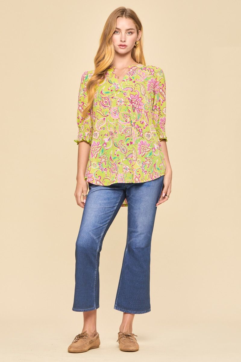 Lime Blossom Charm Top