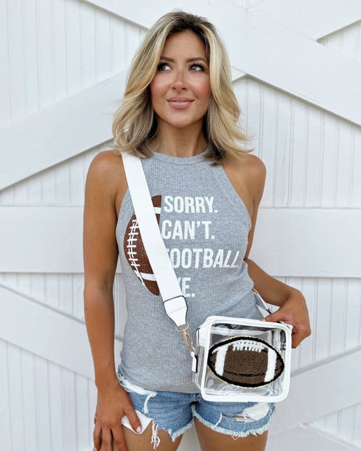 White Football Chenille-Patch