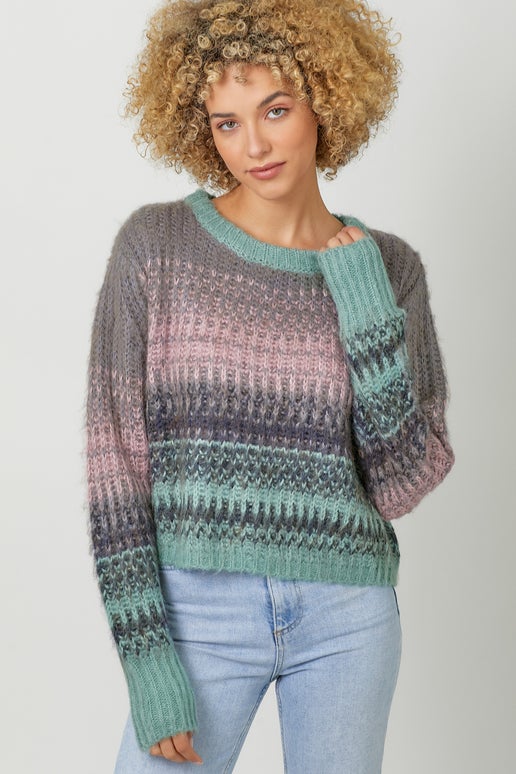 Color Gradation Pullover Sweater