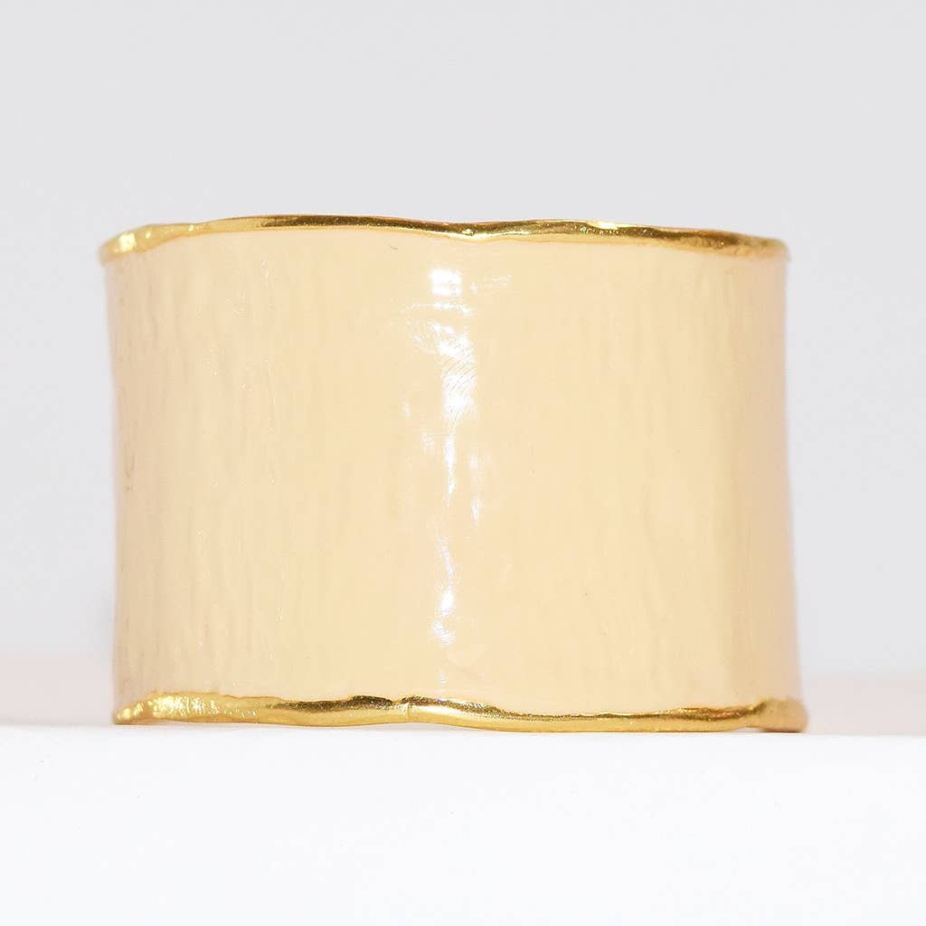 Beige Enamel Cuff Bracelet