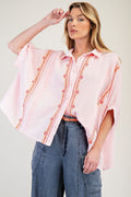 Embroidered Detailed Cotton Gauze Shirt
