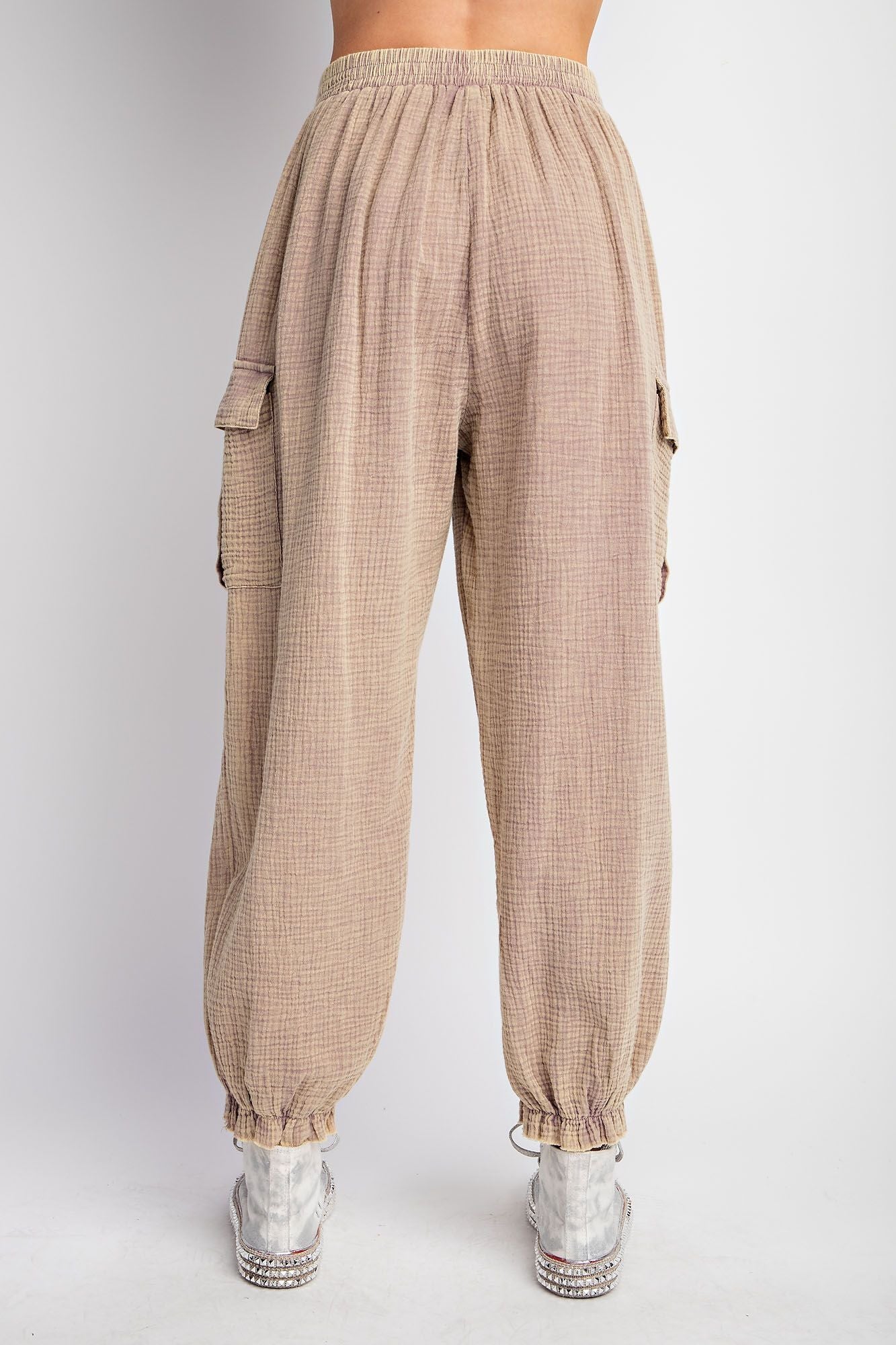 Cotton Gauze Mineral Washed Cargo Pants