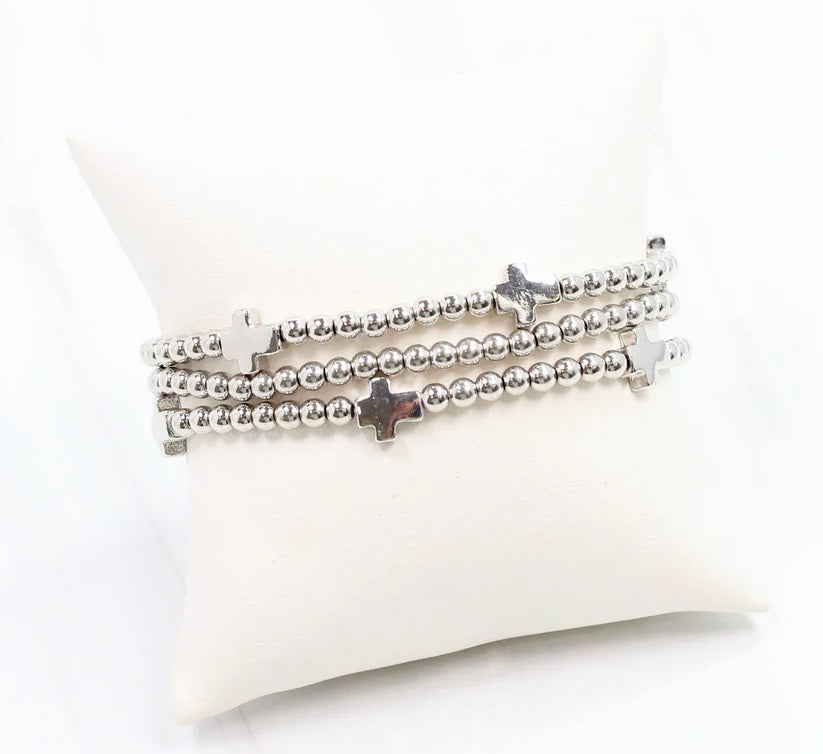 Milano Cross Bracelet Set Silver