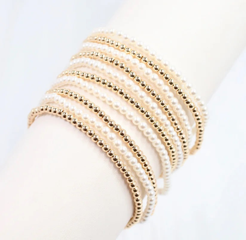 Fanning Pearl Bracelet Set Gold