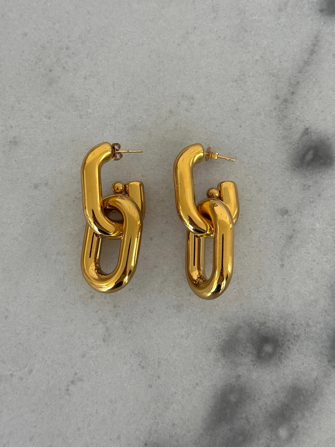 Chunky Gold Link Earrings