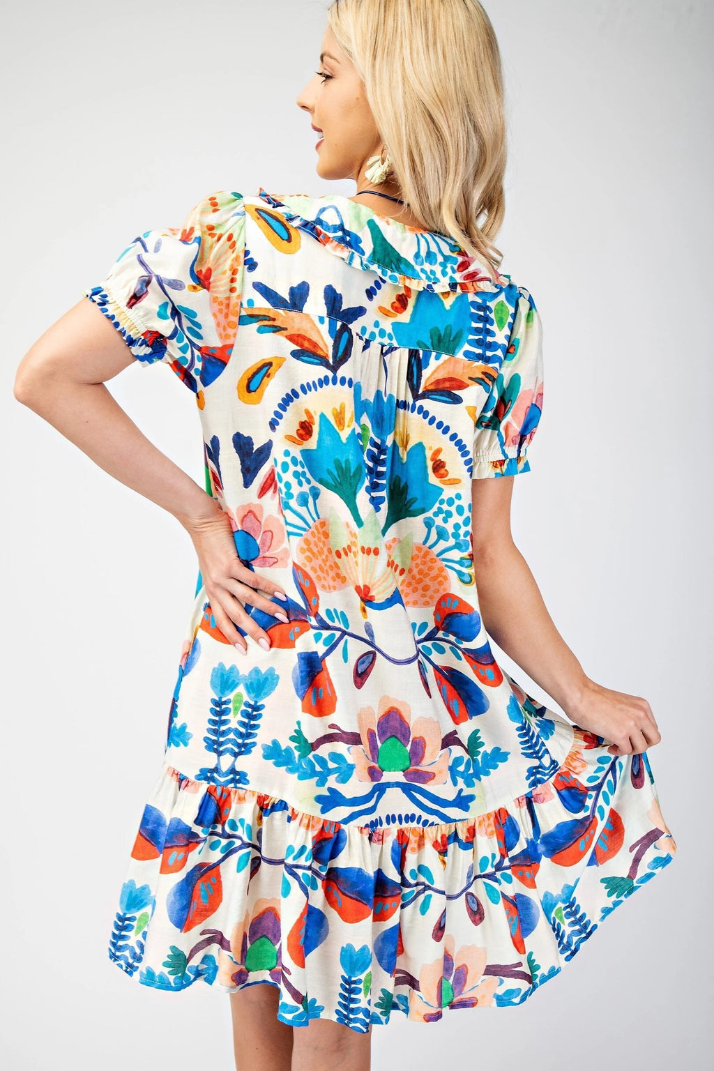 Peter Pan Collar Button Down Mini Dress