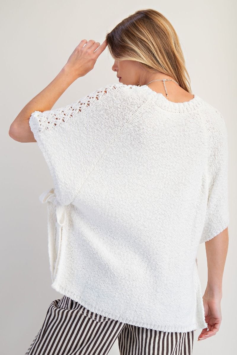 Half Sleeves Knitted Sweater Poncho